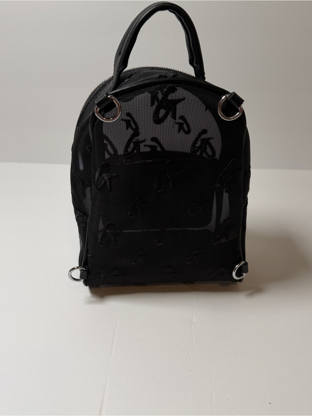 Glamaholic Mesh Mini Backpack Purse Black